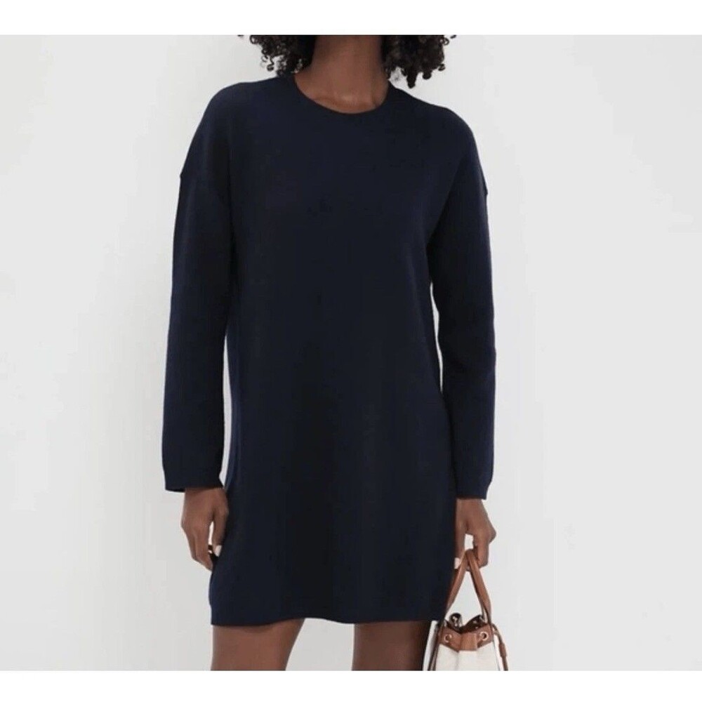 Tuckernuck Pomander Place Navy Vivianne Crewneck Dress Sweater Size M NWT